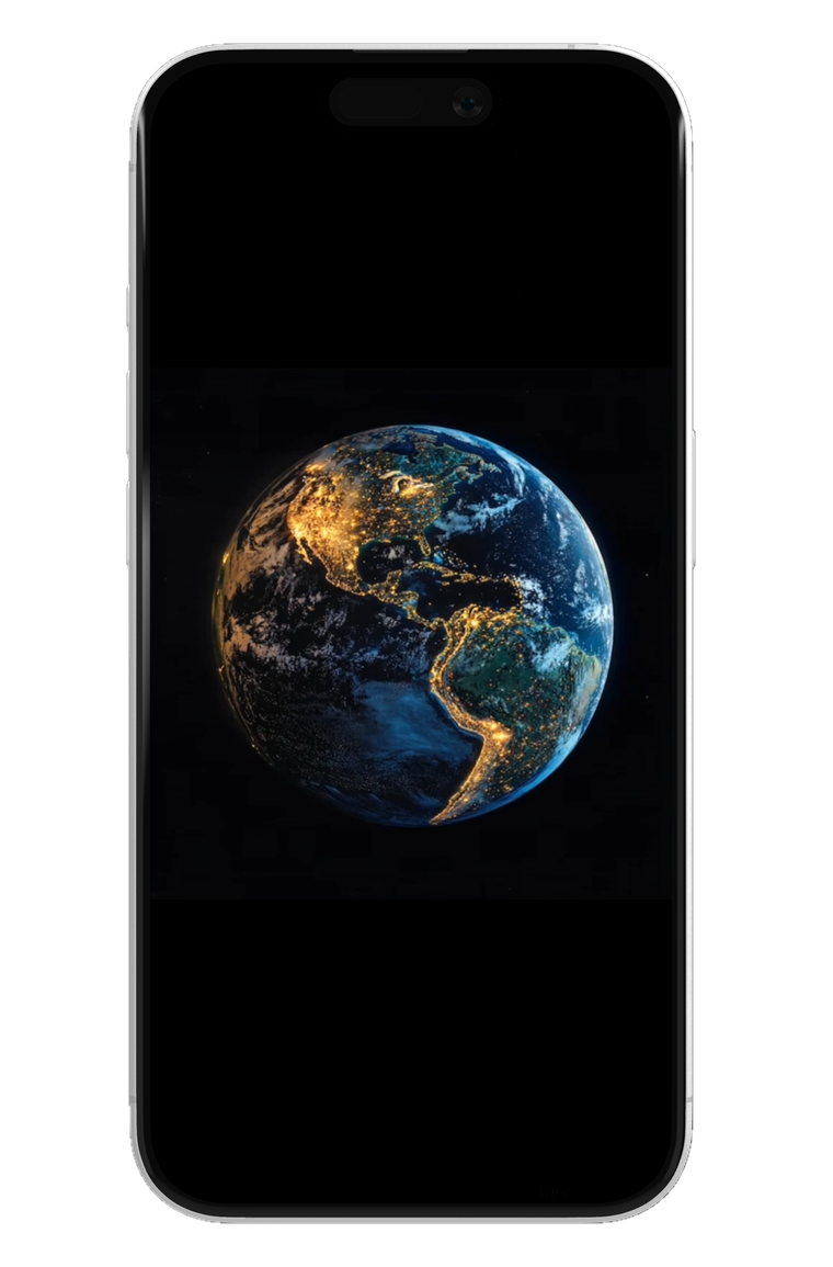 La Tierra en la pantalla del teléfono
