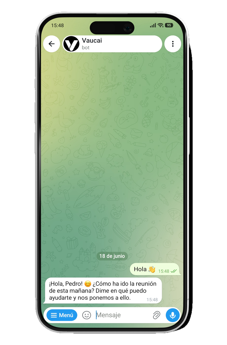 Mensaje acogedor dtu Vaucai, recordando la reunión de la mañana